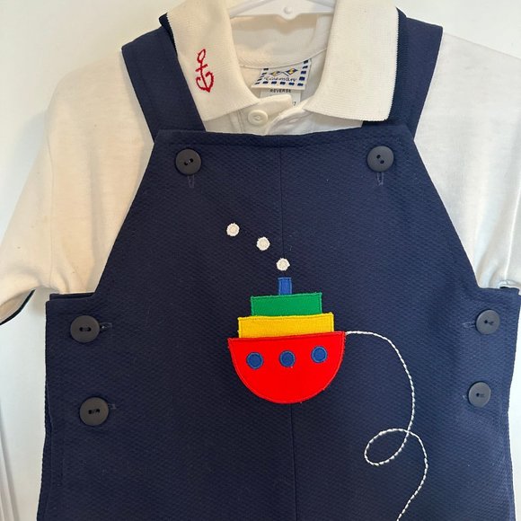 2T Vintage Eisman Sailboat Romper with Polo - Picture 3 of 4